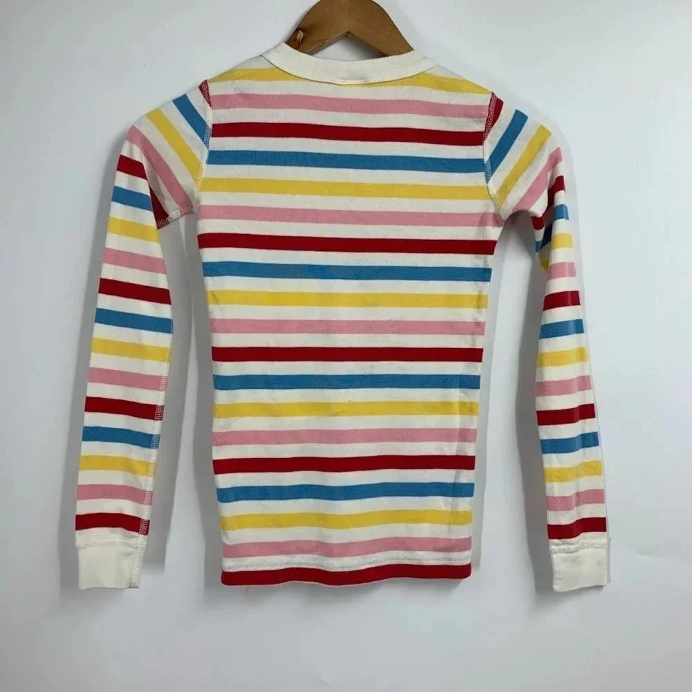 Hanna Andersson Girl's Organic Cotton Striped Long Sleeve Pajama Top Size 10/140